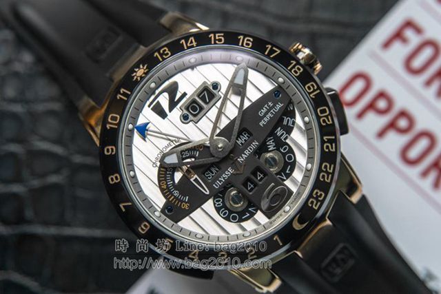 Ulysse Nardin手錶 航海世家 Black Toro萬年曆腕表 雅典萬年曆機械男表 雅典高端男士腕表  hds1286